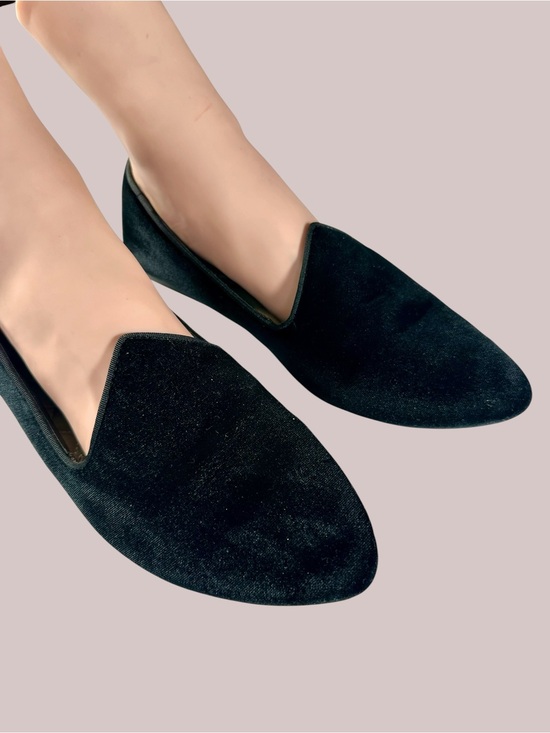 Birdies Shoes - Birdies Women’s The Heron-Black Velvet Slip-On Flats